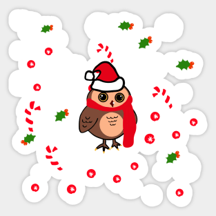 Christmas snow owl Sticker